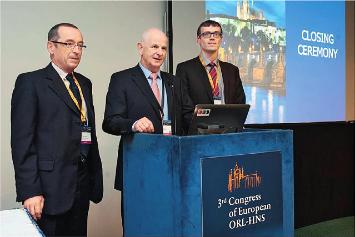 Kongresový výkonný výbor: zleva prof. Jan Klozar, prof. Jan Betka, prof. Jan Plzák.