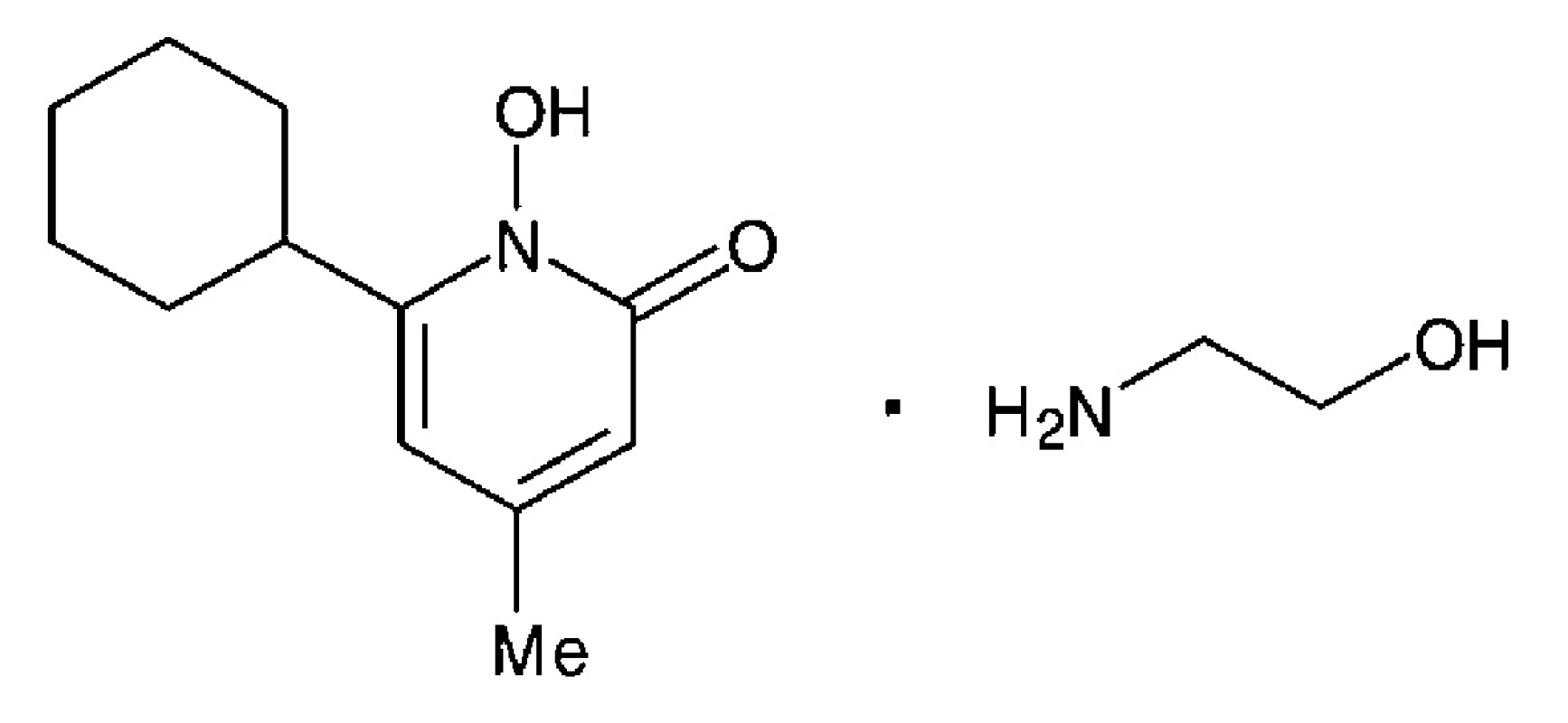 Chemická struktura ciclopiroxolaminu<sup>7</sup>)