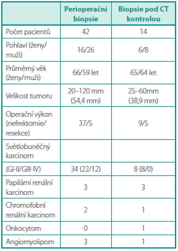 Charakteristika souboru pacientů 
Table 1. Patient characteristic