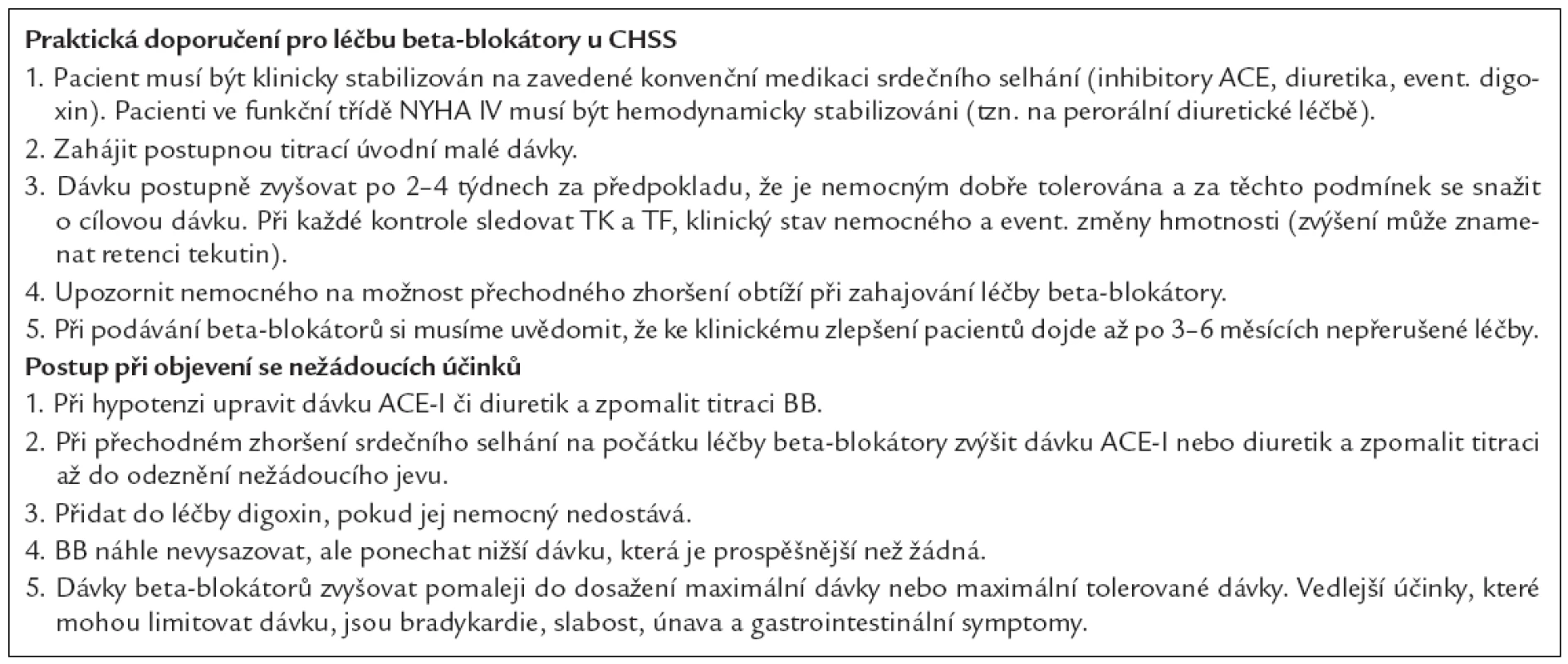 Doporučené postupy při zahájení léčby a postup při zhoršení při léčbě BB.