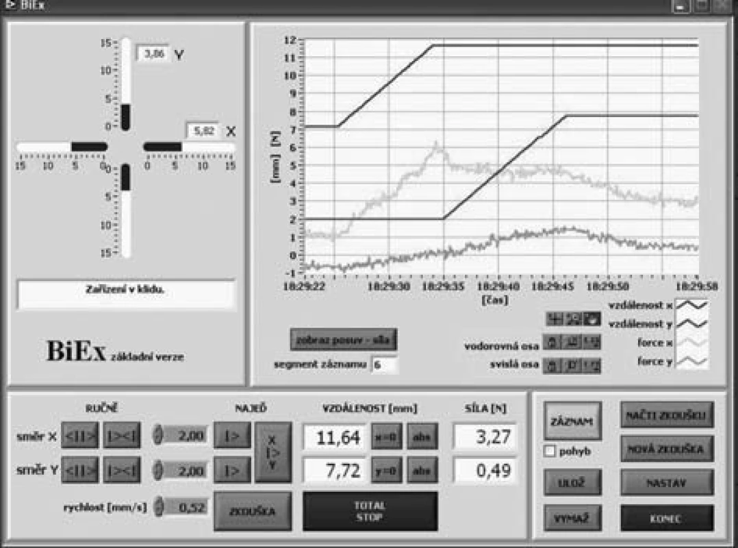 Počítačový program v prostředí Labview.