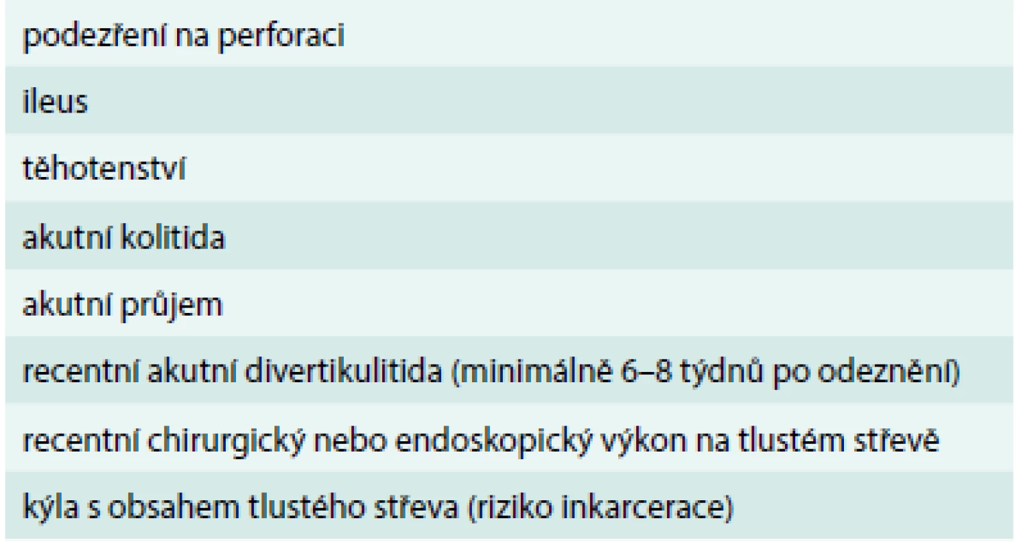 Kontraindikace CT kolografie