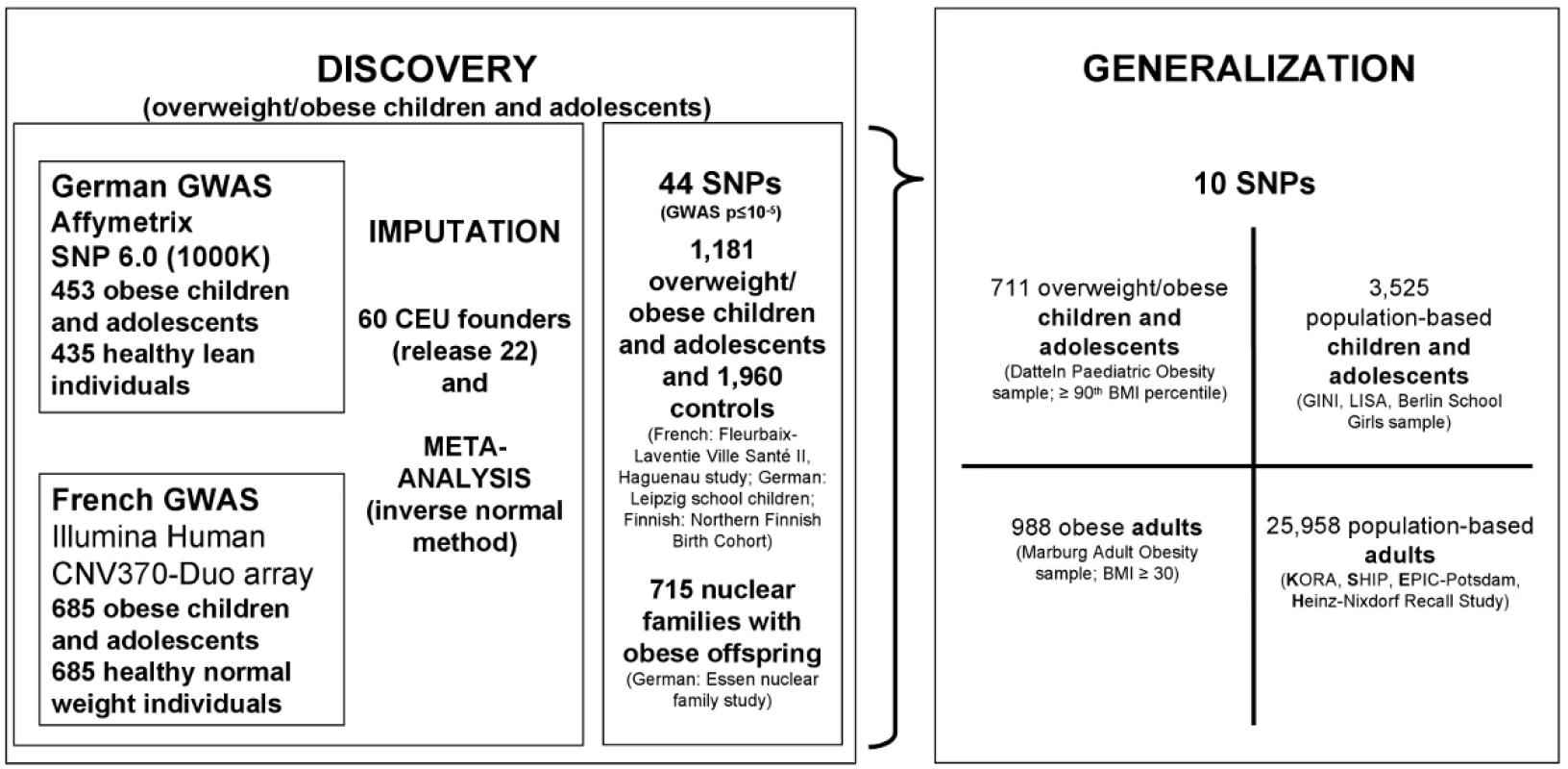 Study design to discover consistently associated genetic loci for (early-onset) obesity.