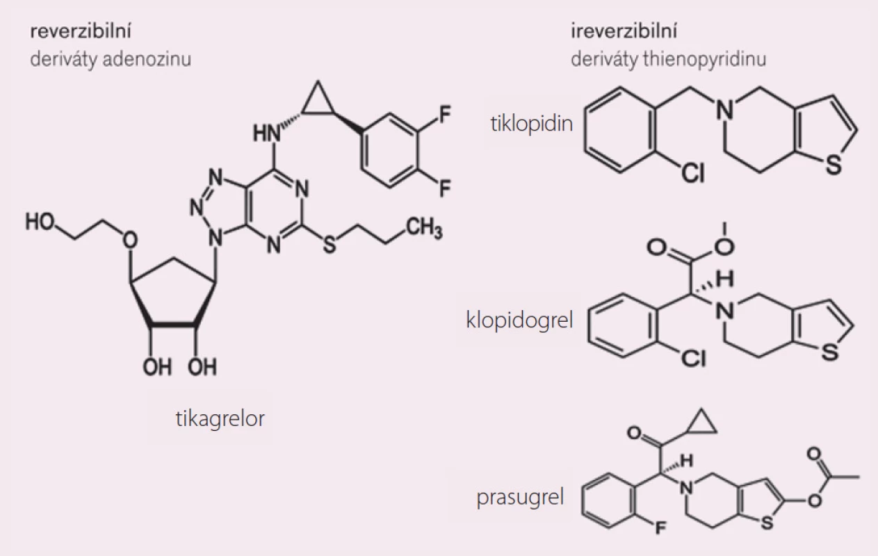 Inhibitory receptoru P2Y<sub>12</sub> pro ADP.