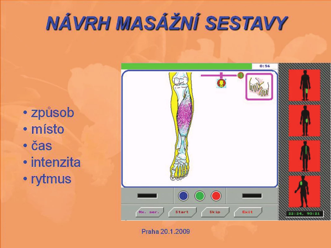 Návrh masážní sestavy.