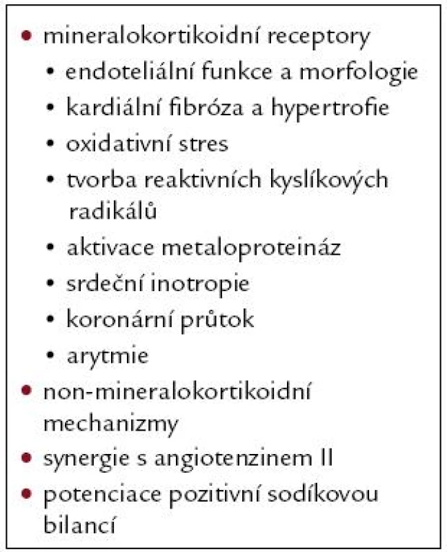 Zprostředkování patofyziologických kardiálních účinků aldosteronu.
