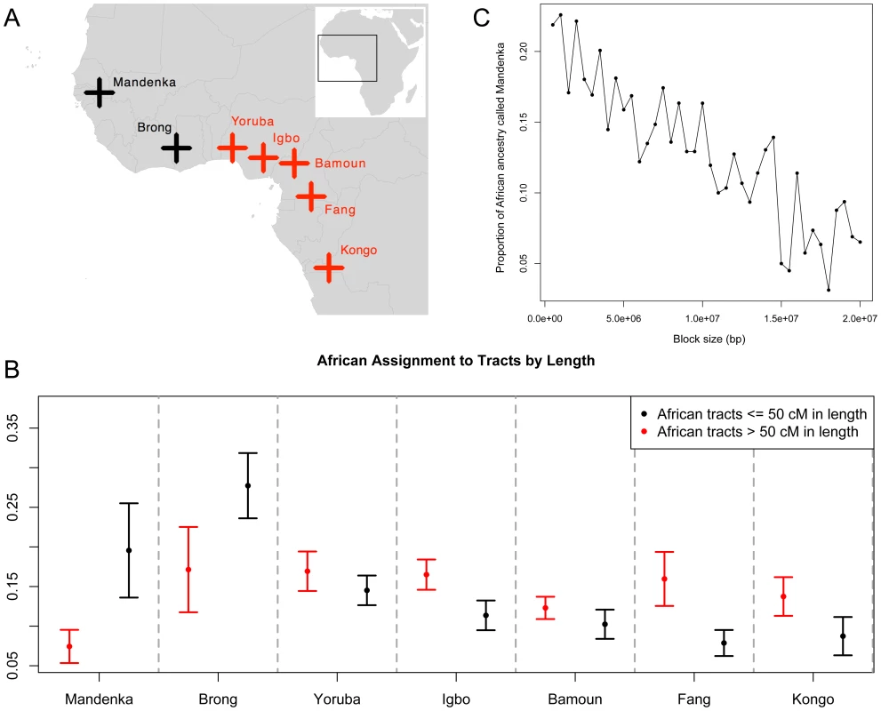 Sub-continental origin of Afro-Caribbean haplotypes of different sizes.