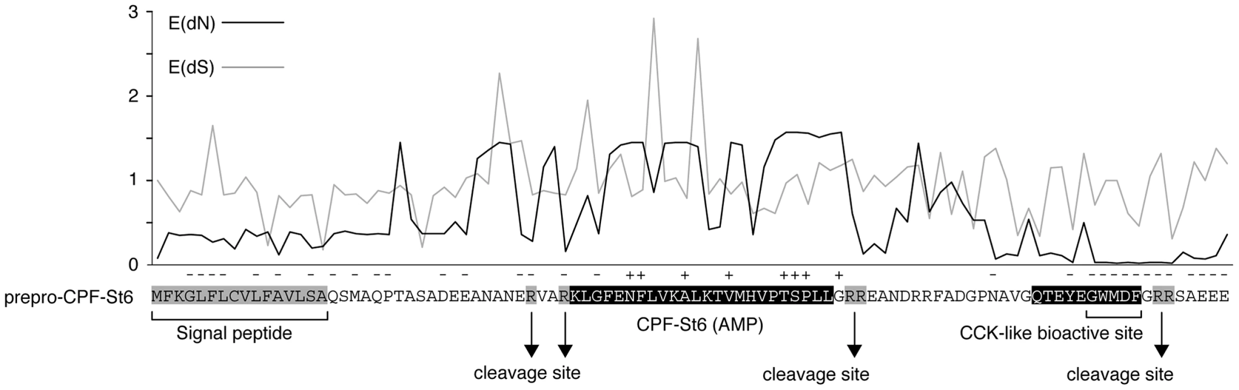 Patterns of diversifying and purifying selection in pipid AMP/HLP precursor proteins.