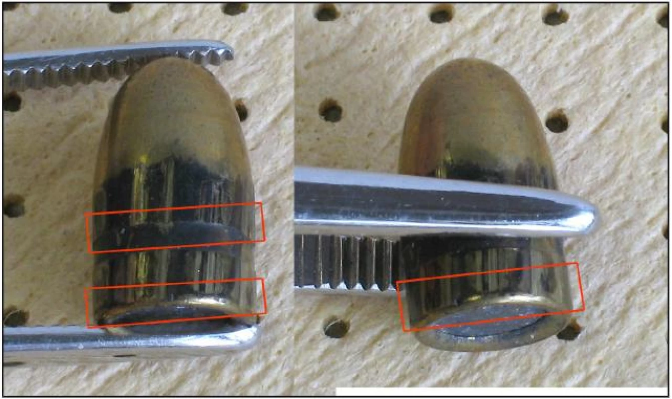 Celoplášťová, ogivální střela 7,65 mm Browning