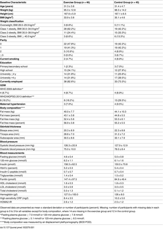 Baseline characteristics of all women included in the ETIP study.