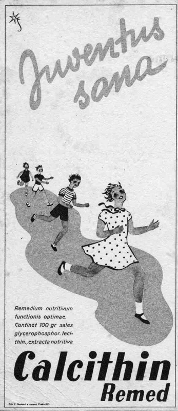 Knižní záložka fy Remed Praha 1939, ČFM