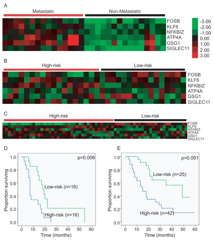 Identification, development, and application of a six-gene signature for PDAC.
