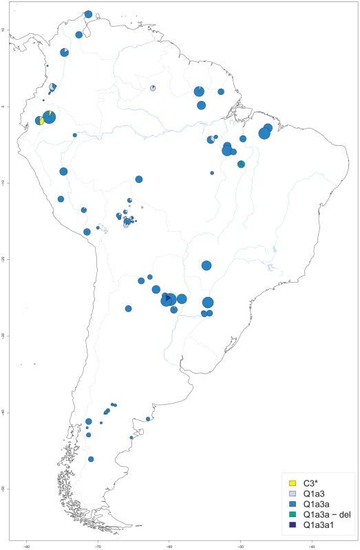 Origin of male native South American samples.