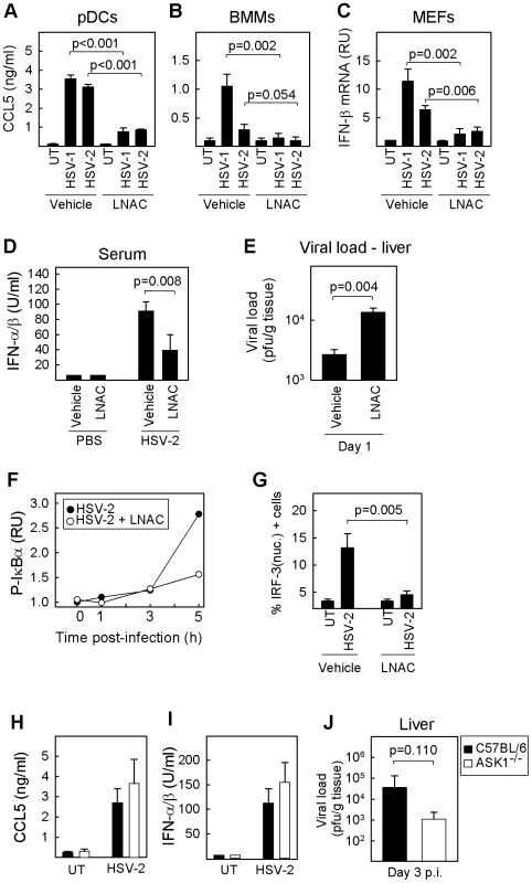 Redox-sensitive signaling following HSV recognition.
