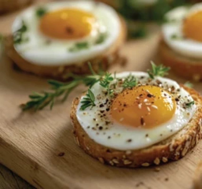 vejce s kouskem celozrnného toastu. Fig. 􀍸. 1–2 eggs with a piece of whole grain toast.