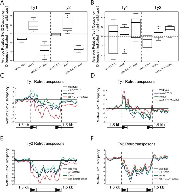 Increased levels of Ste12 at Ty1 and Ty2 promoters in the <i>cdk8Δ</i> mutant were normalized by truncation of the RNAPII-CTD.