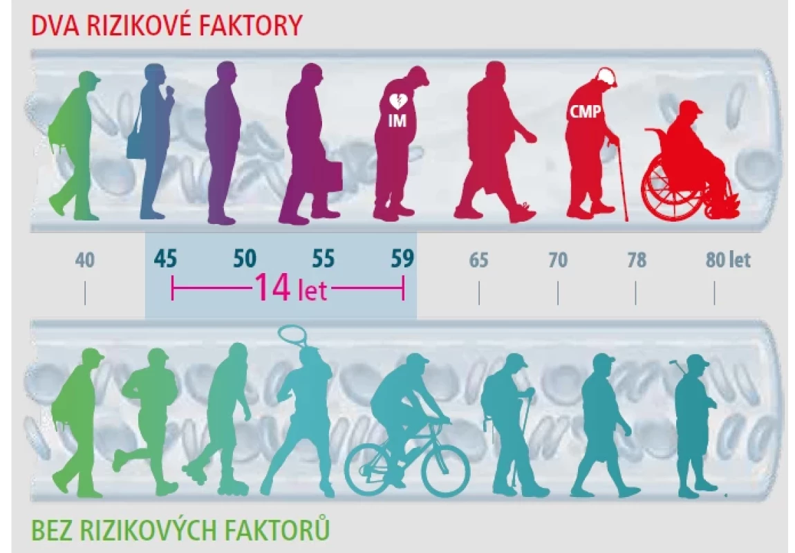 Význam souběžné léčby hypertenze (HT) a dyslipoproteinemie (DLP).