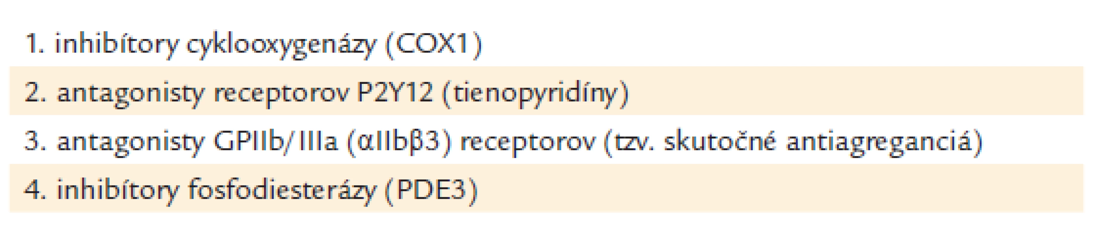 Klasické artériové antitrombotiká (klasické antitrombocytové lieky).