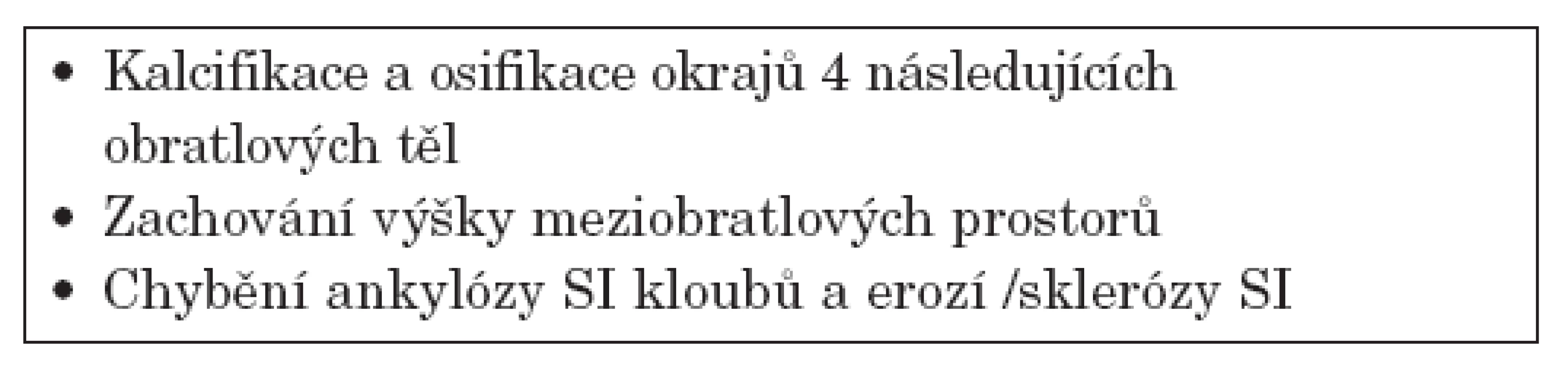 Resnickova diagnostická kritéria DISH.