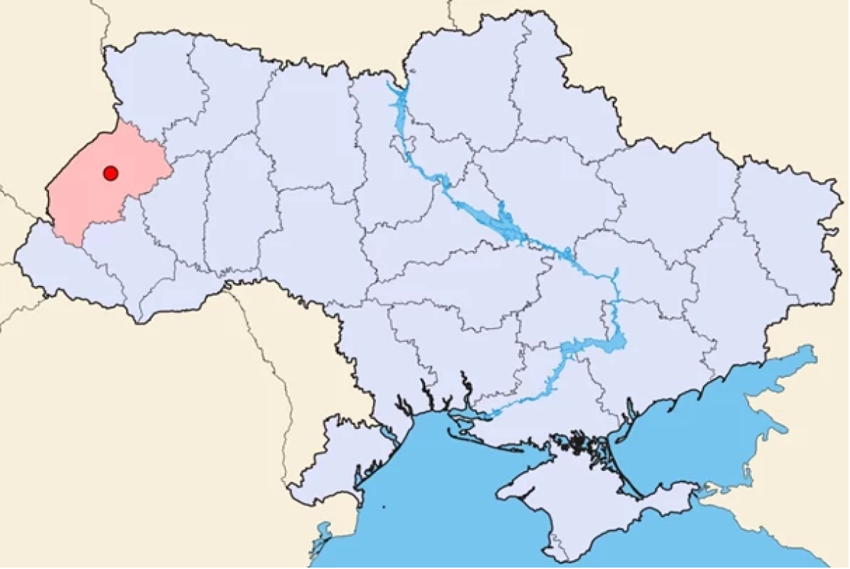 Přehledová mapa umístění nemocnice ve Vynnykách