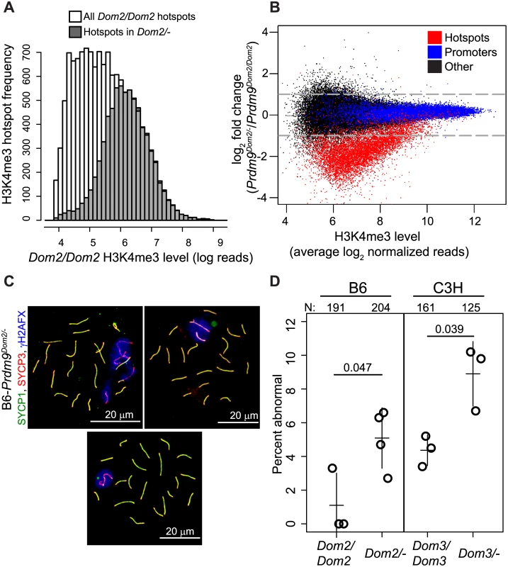 <i>Prdm9</i> activity is dosage-sensitive for H3K4me3 levels and partially haploinsufficient for male meiotic progress in vivo.