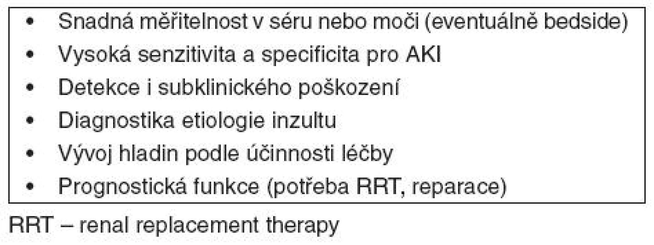 Charakteristika ideálního markeru AKI