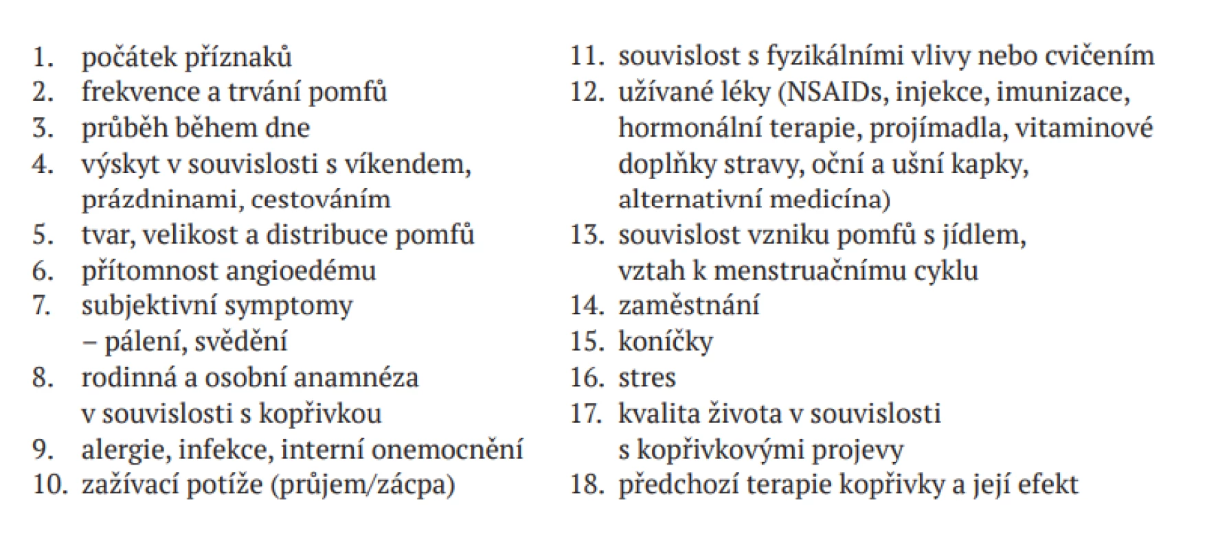 Anamnestický dotazník (EAACI/GA2LEN/EDF/WAO)