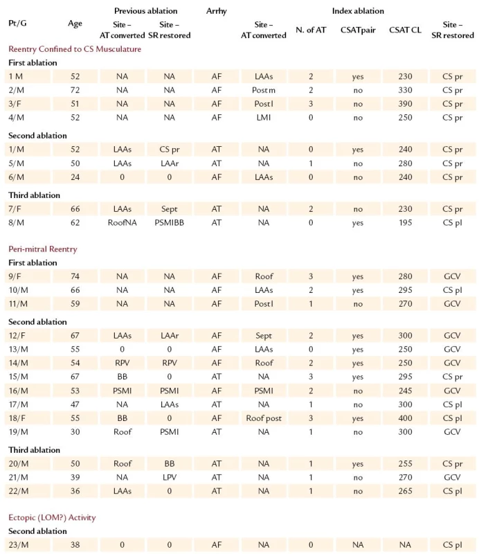 Mapping and ablation results.
