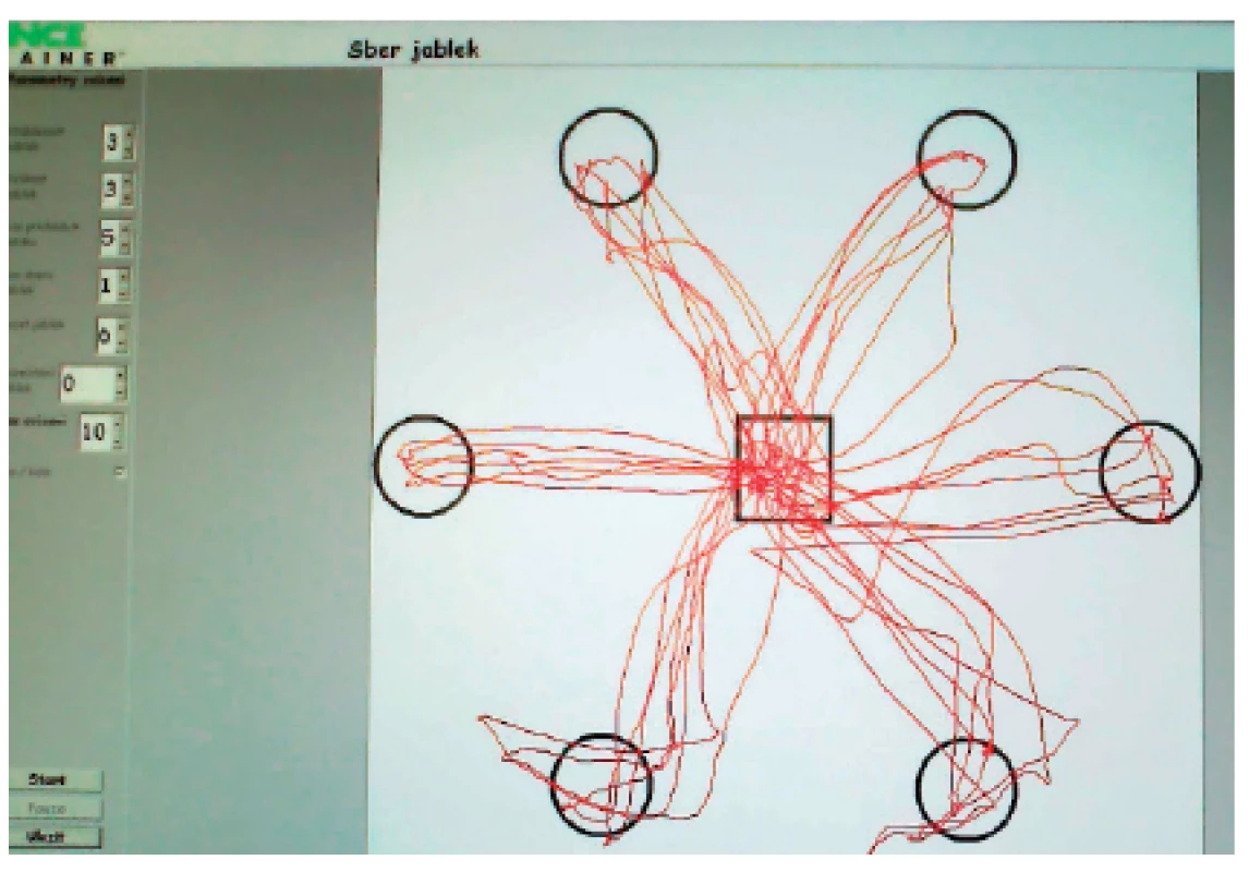Balance Trainer - úkol „Sběr jablek“.