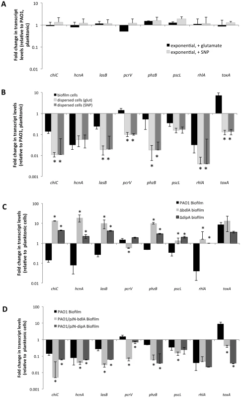 Expression of virulence genes in dispersed cells is distinct from the virulence gene expression profile of planktonic and biofilm cells.