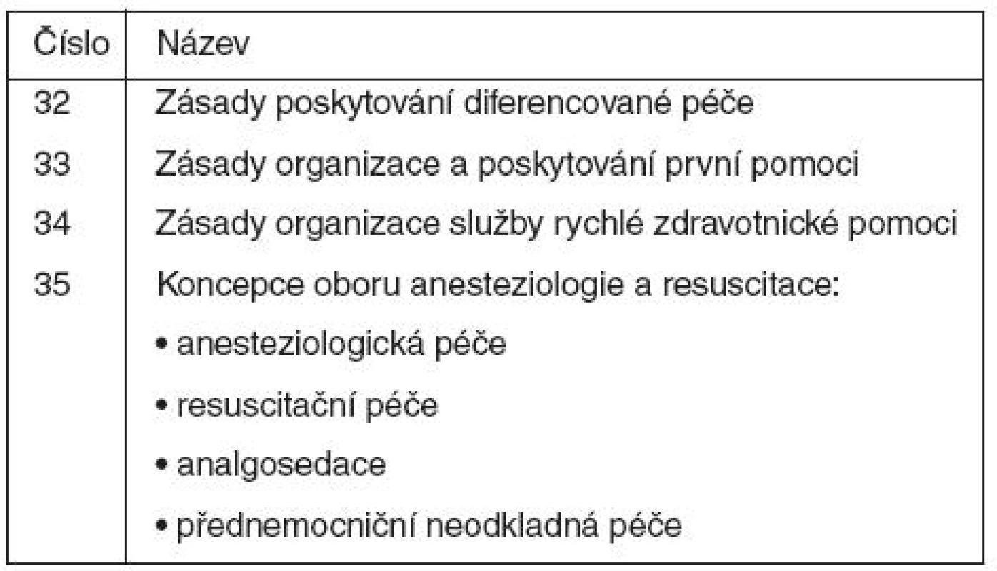 Metodická opatření MZ ČR