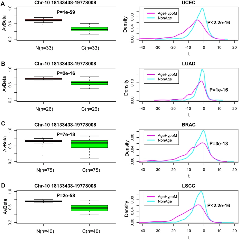 Age-associated hypomethylated blocks exhibit preferential hypomethylation in cancer.