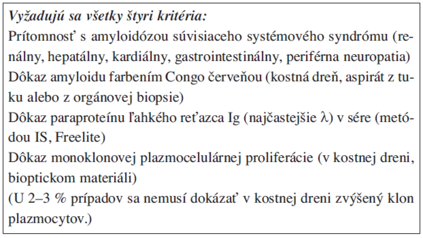 Systémová AL amyloidóza.