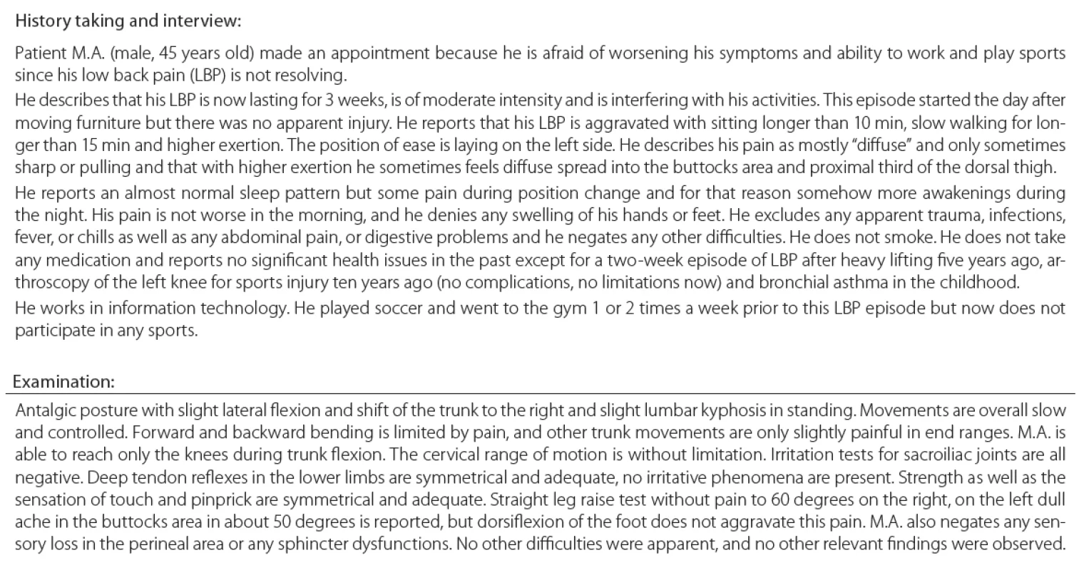 Clinical vignette based on which the respondents suggested therapeutic approach in the non-adherence questionnaire.