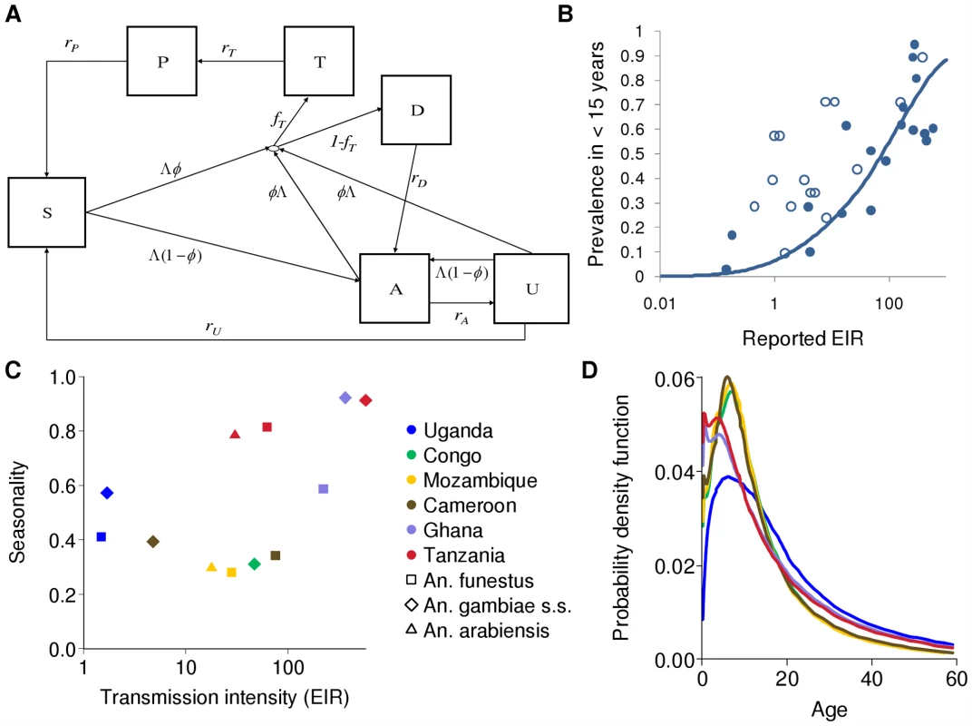 Transmission model; EIR, prevalence and seasonality; and infectious reservoir.