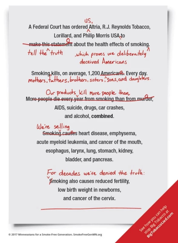 O jaká slova se vedl jedenáctiletý spor?
(<a href="https://www.tobaccofreekids.org/">www.tobaccofreekids.org</a>)