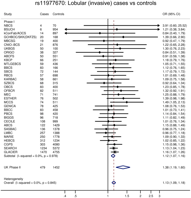 Forest plot for rs11977670.