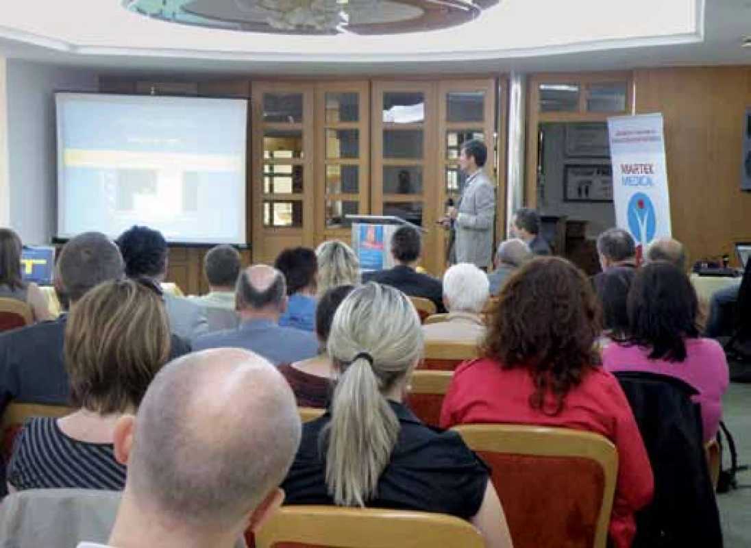 Prof. Milan Lukáš a jeho přednáška zaměřená na IBD.
Fig. 1. Prof. Milan Lukas focusing on IBD.