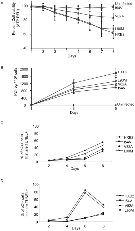 HXB2 HIV containing Discordance Associated Mutations (DAMs) are associated with impaired killing of primary CD4 T cells.