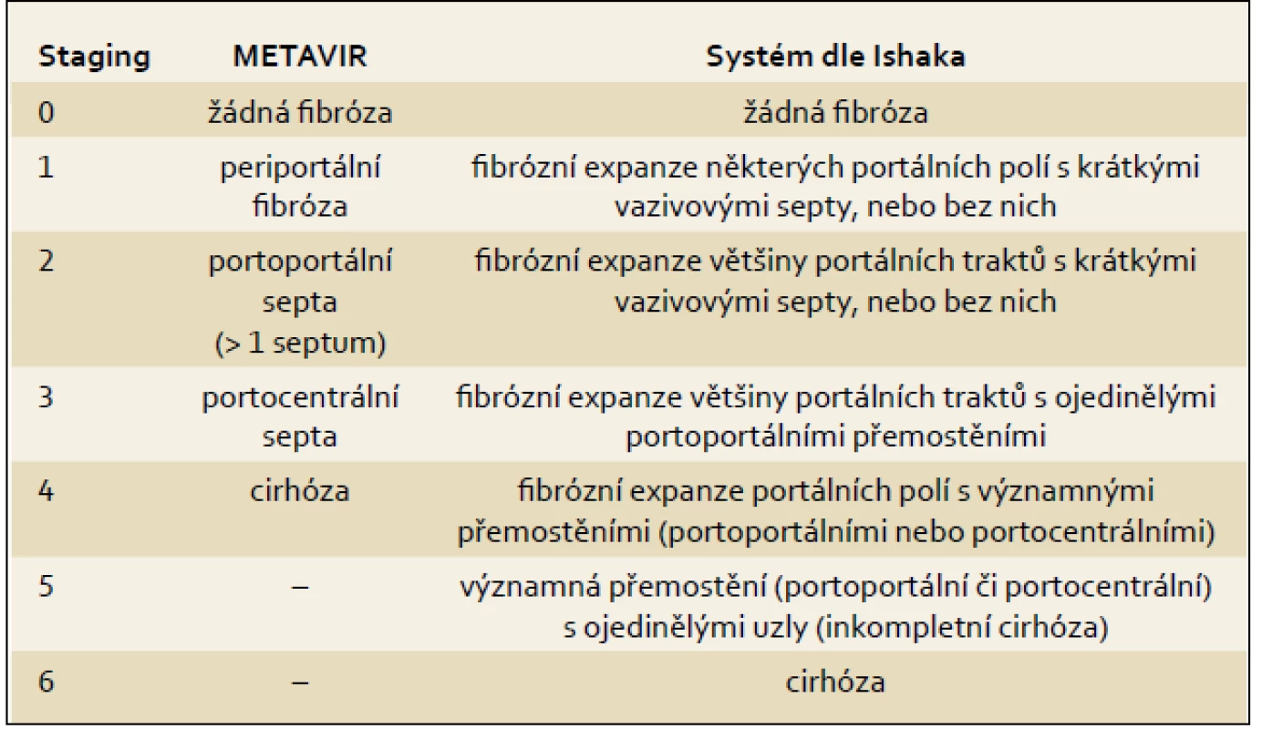 Nejčastěji používané systémy histologického hodnocení.
Tab. 5. The most frequently used systems of histological assessment.