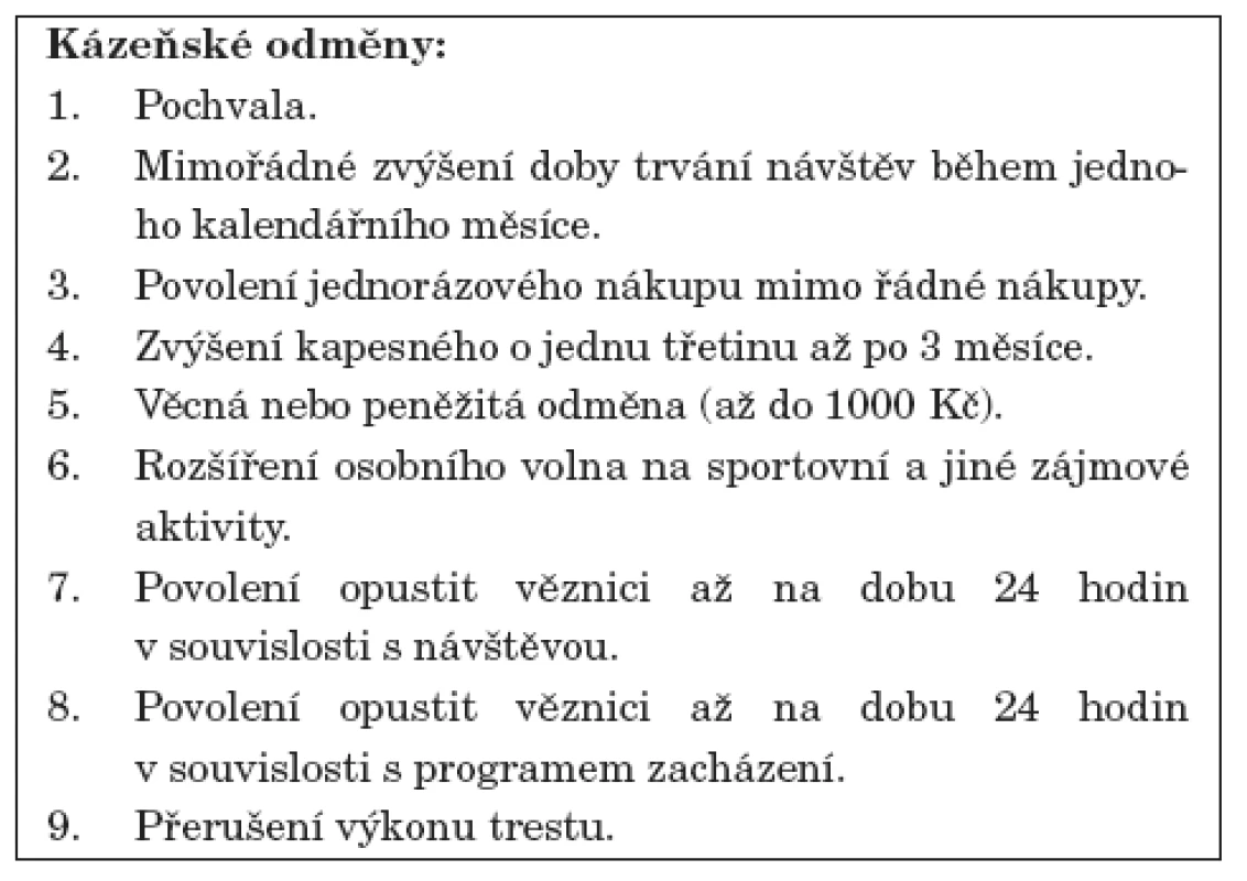 Hierarchický přehled odměn dle Zák. č. 169/1999 Sb.
