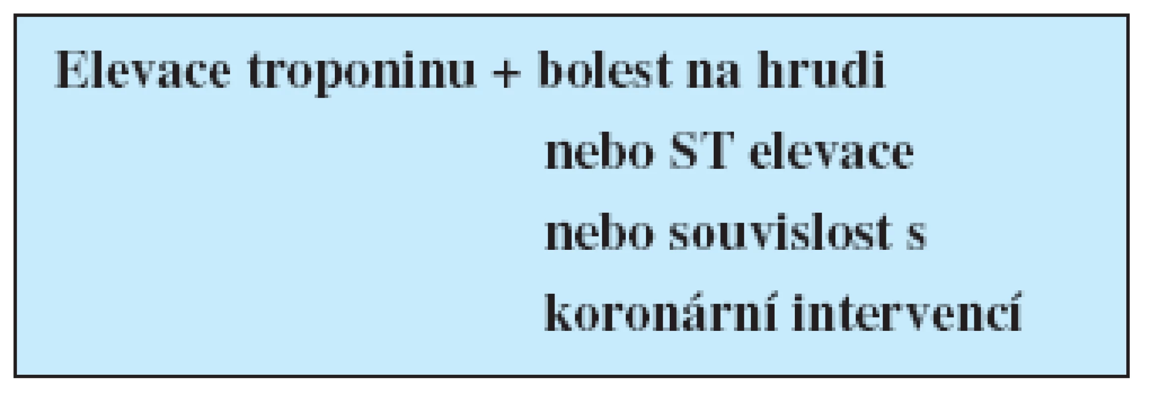 Zjednodušená diagnostická kritéria srdečního infarktu.