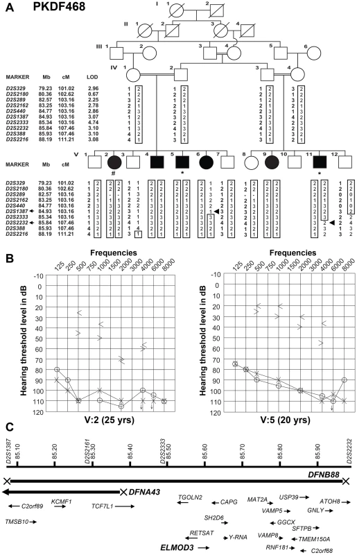 Hearing loss segregating in family PKDF468 is associated with a missense ELMOD3 allele.