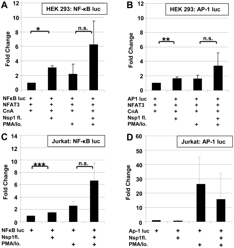 Influence SARS-CoV Nsp1fl on transcription factors NF-κB and AP-1.