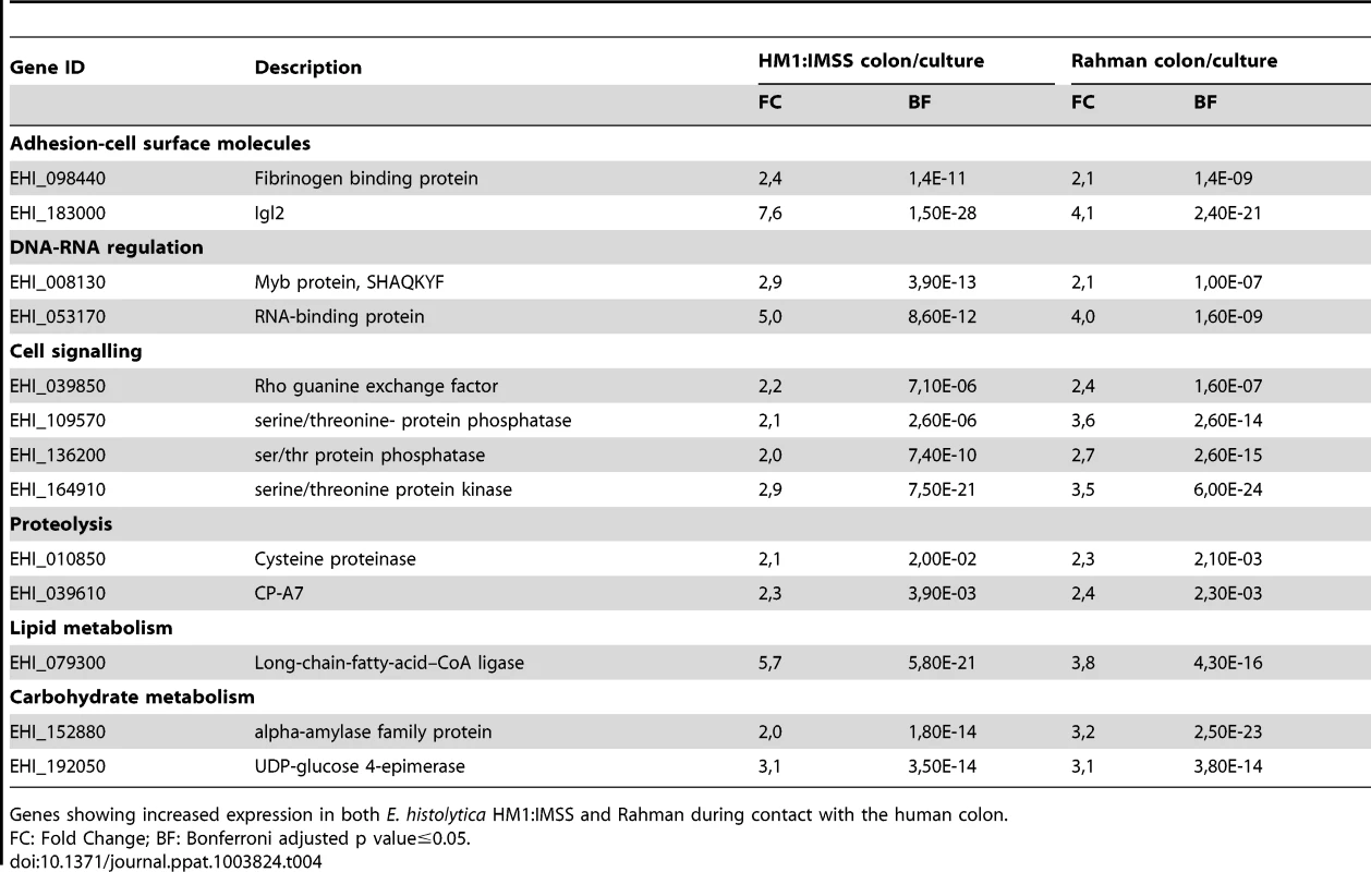 Common gene expression profile in response to the mucus layer contact.