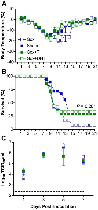 Androgen replacement does not significantly affect morbidity or mortality from influenza virus infection in males.