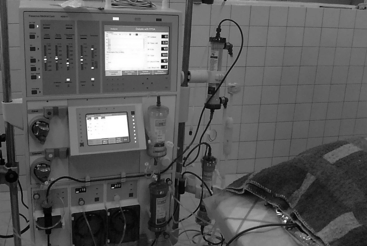Zapojení přístroje Prometheus k velkému laboratornímu zvířeti