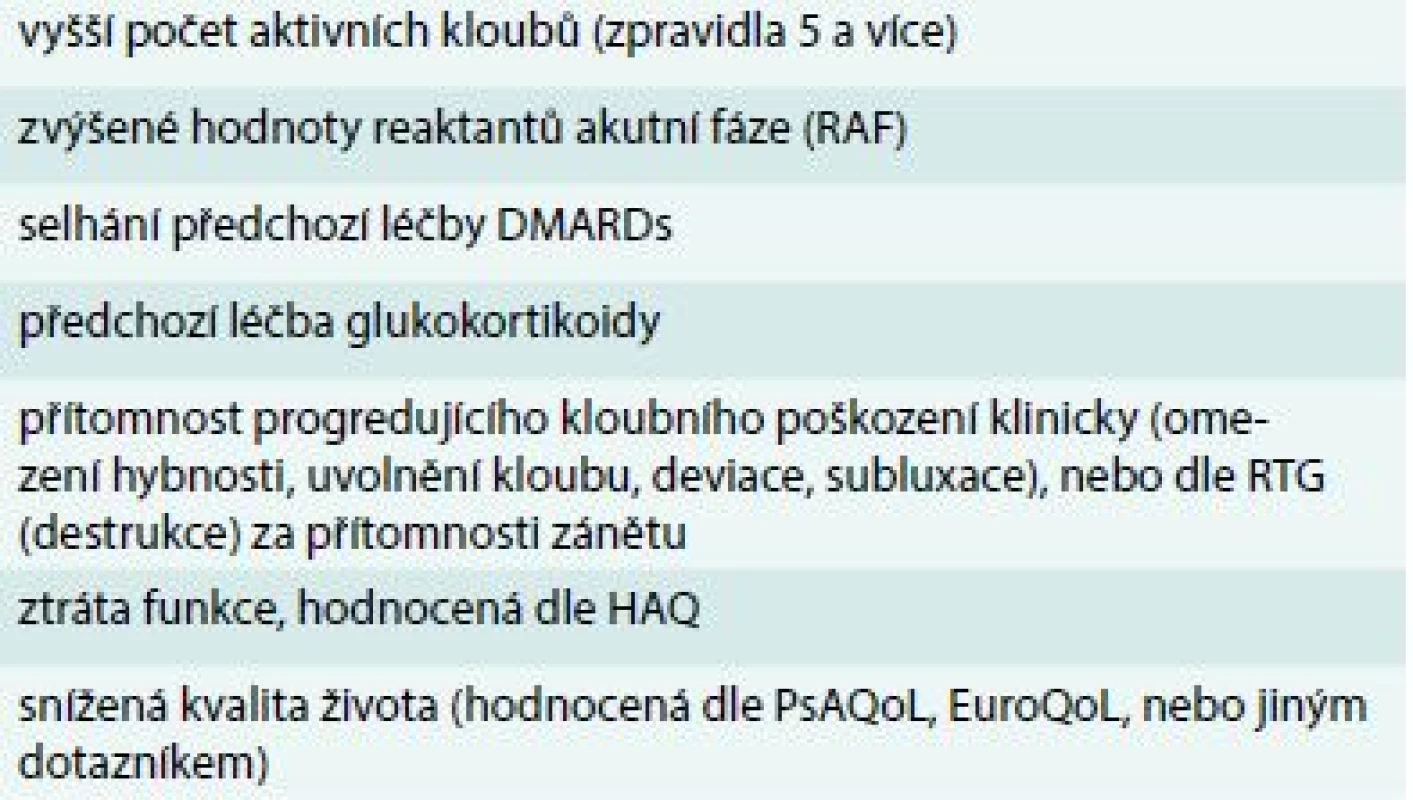 Nepříznivé prognostické markery