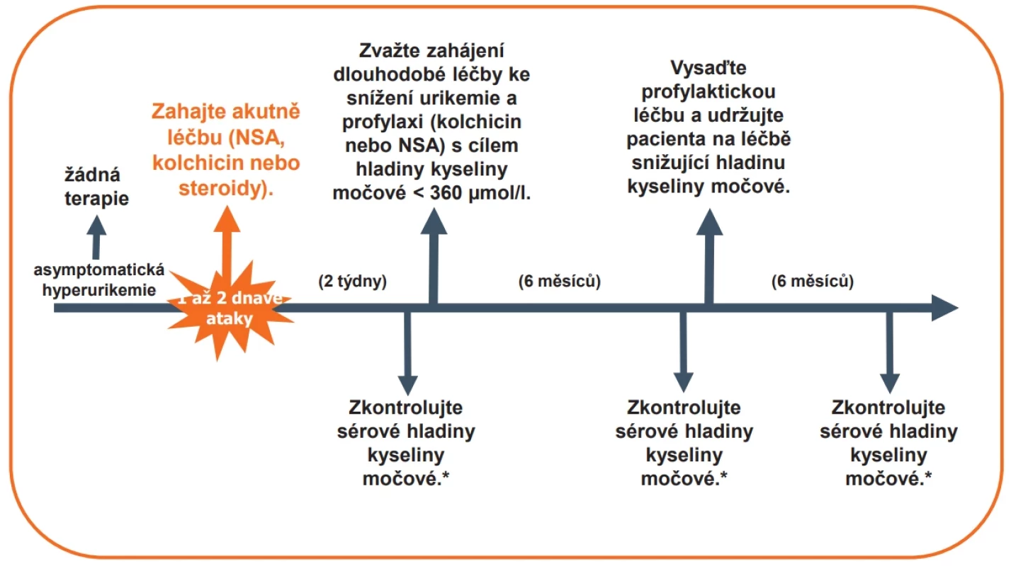 Přístup k terapii dny (Doporučení EULAR k léčbě dny 2017)