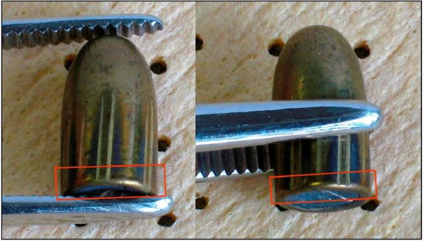 Celoplášťová, ogivální střela 6,35 mm Browning